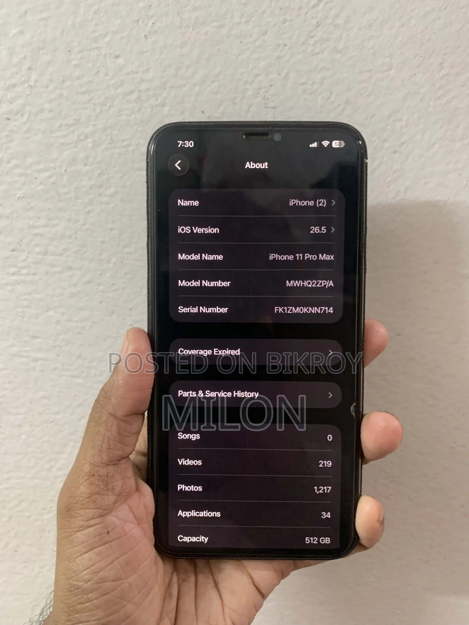 অ্যাপল আইফোন ১১ প্রো ম্যাক্স ৫১২ জিবি ব্ল্যাক