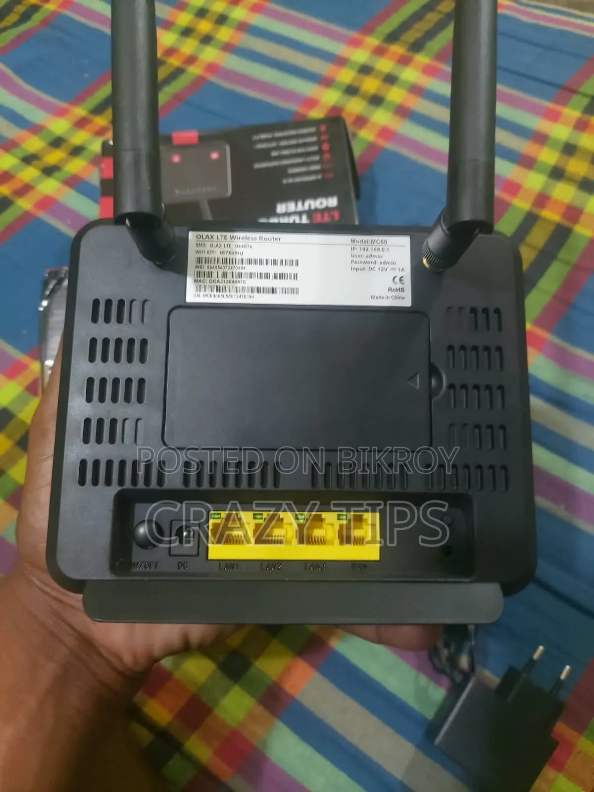 Olax Mc60 4G WiFi Router 5h Battery Back Up