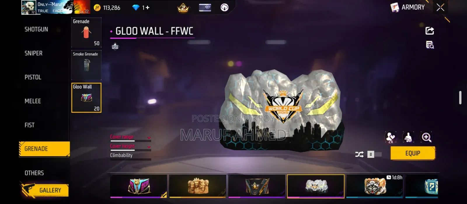 Free Fire Id 72 LVL Old Collection