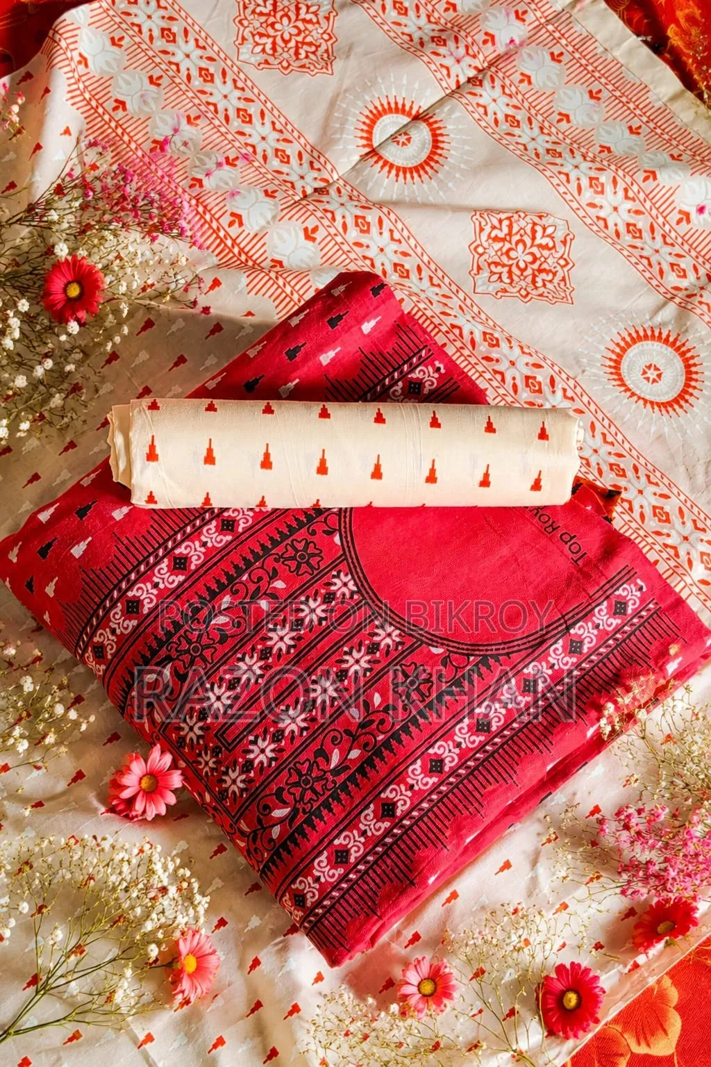 100% Pure Cotton Three Pices ( Brand New ) - Bexi Boil Akash Tara