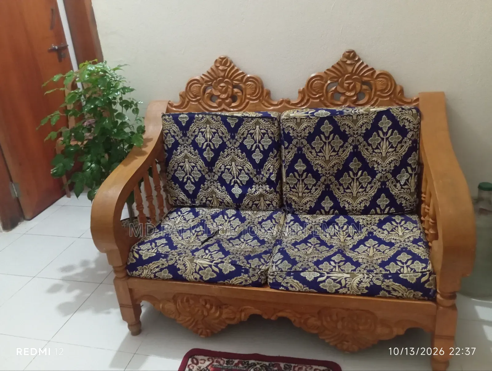 Good quality Chittagong teak wood sofa.