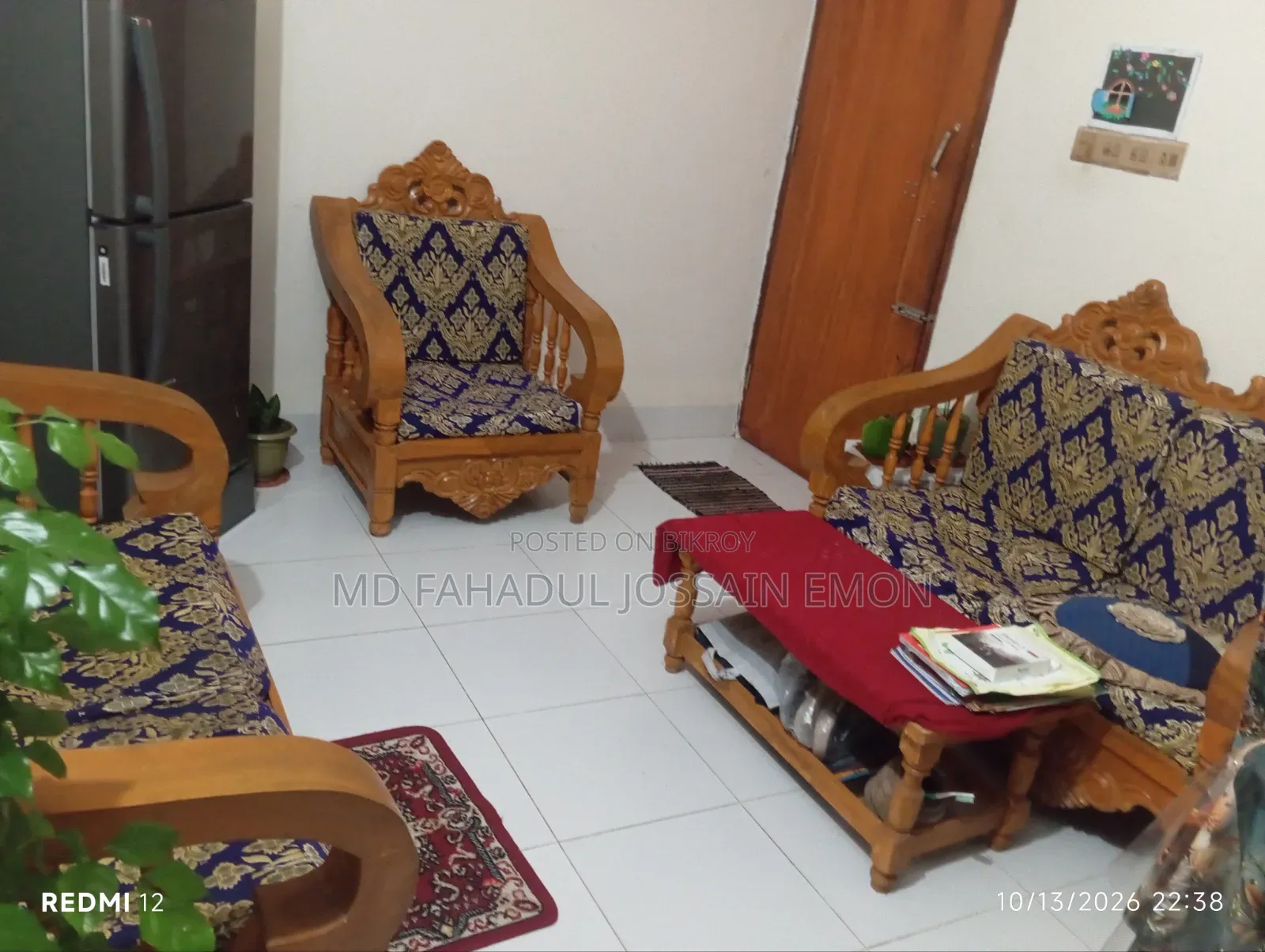 Good quality Chittagong teak wood sofa.