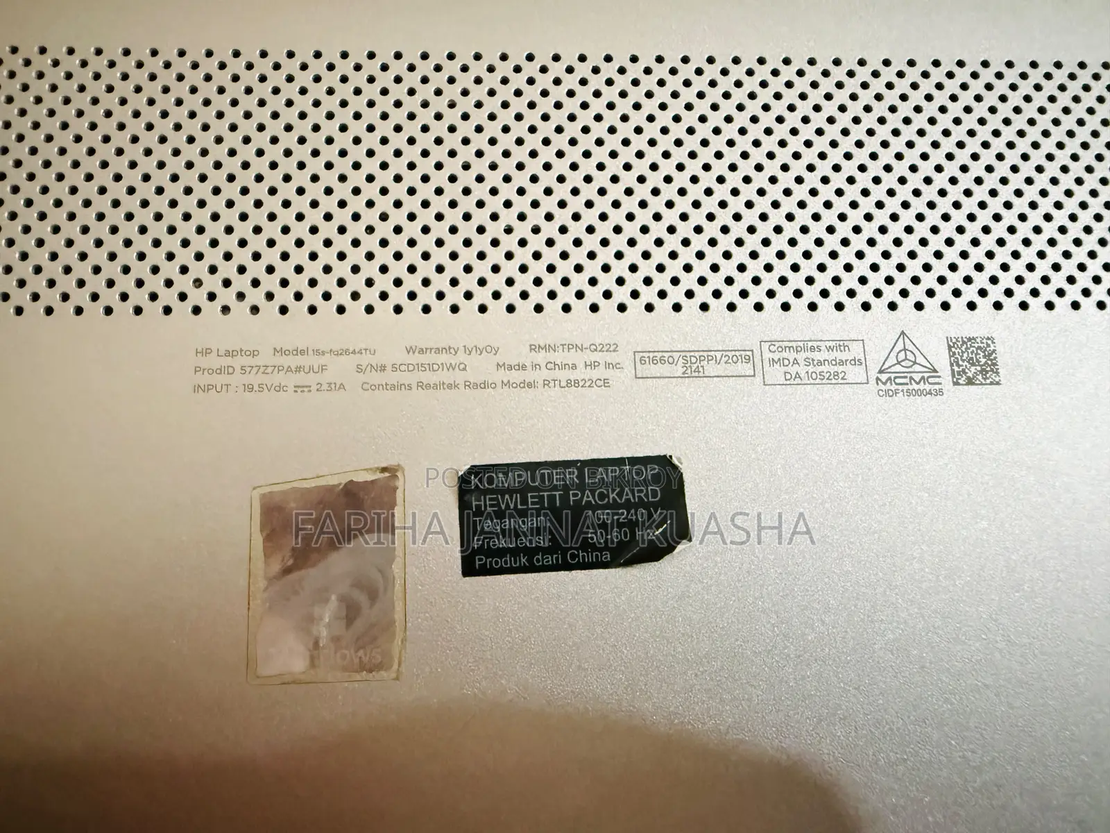 Laptop HP 15S 8GB Intel Core i3 SSD 512GB