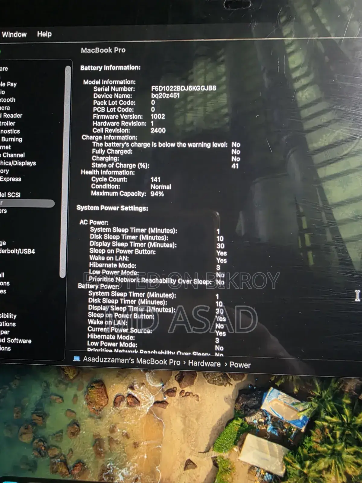 Laptop Apple MacBook Pro 2020 M1 8GB Apple M1 Pro SSD 256GB
