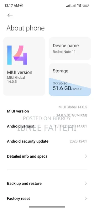 Xiaomi Redmi Note 11 128 GB Bronze