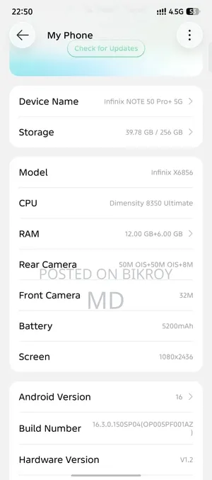Infinix Note 50 Pro+ 256 GB Purple