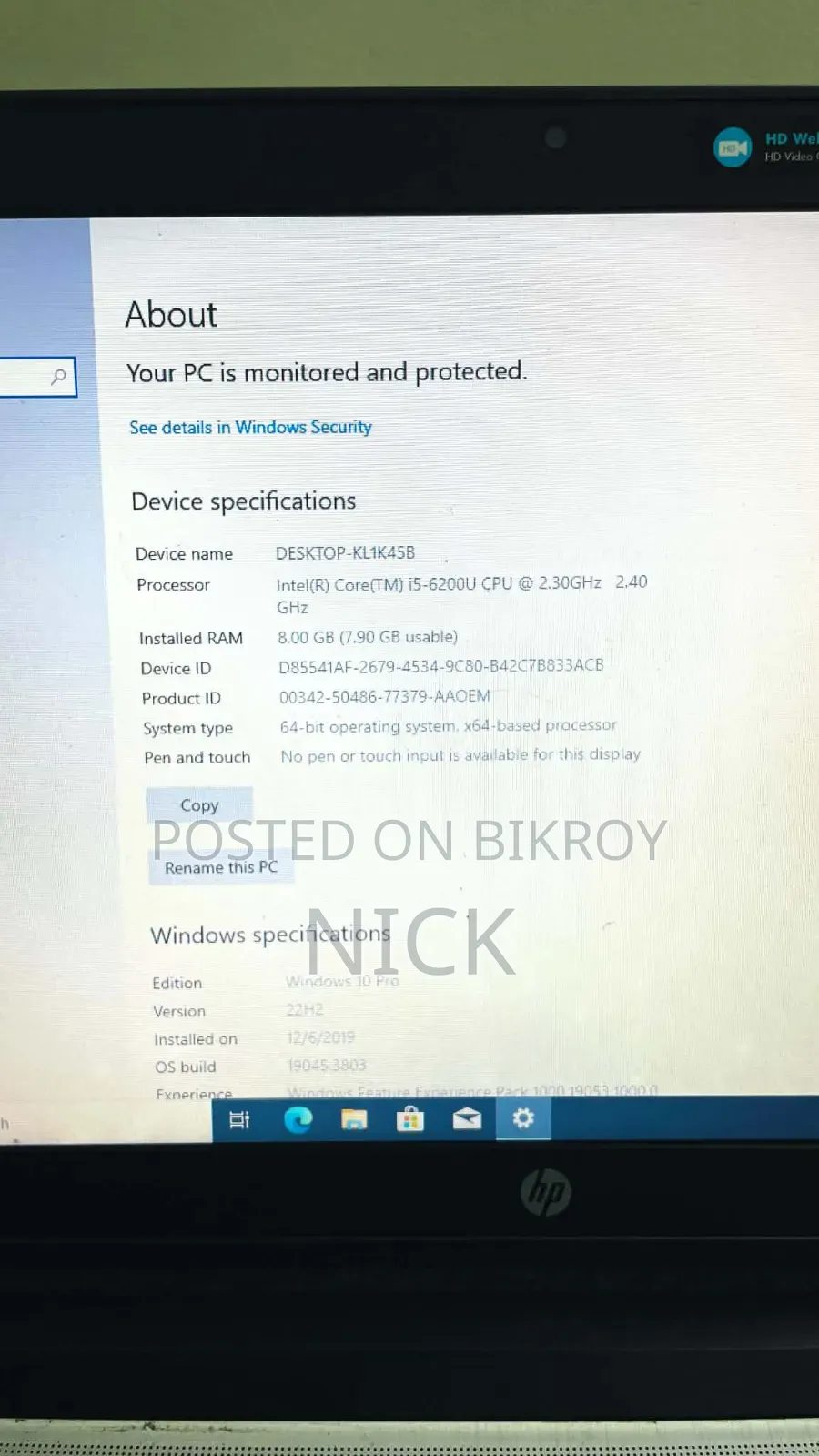 Laptop HP ProBook 430 G3 8GB Intel Core i5 SSD 140GB