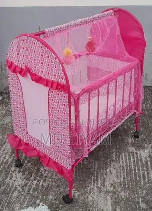 M-118 Baby Cradle 2 colors = Blue Pink Size = 3 feet