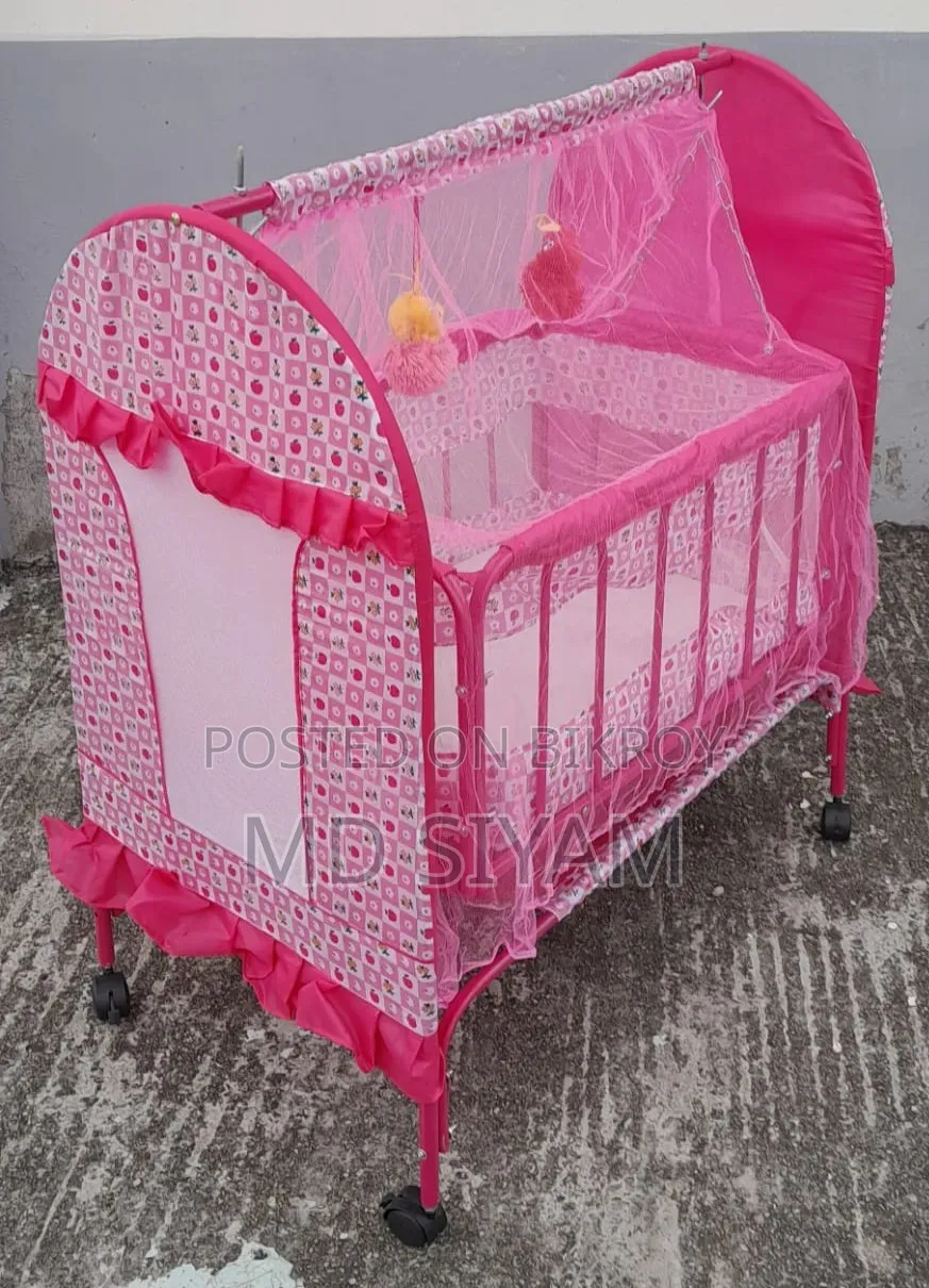 M-118 Baby Cradle 2 colors = Blue Pink Size = 3 feet