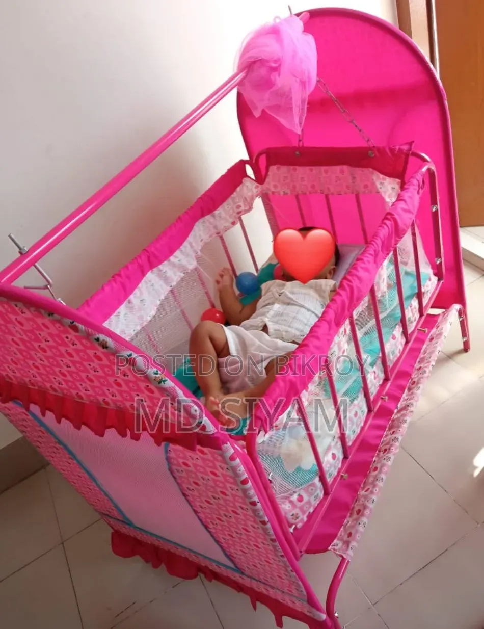 M-118 Baby Cradle 2 colors = Blue Pink Size = 3 feet