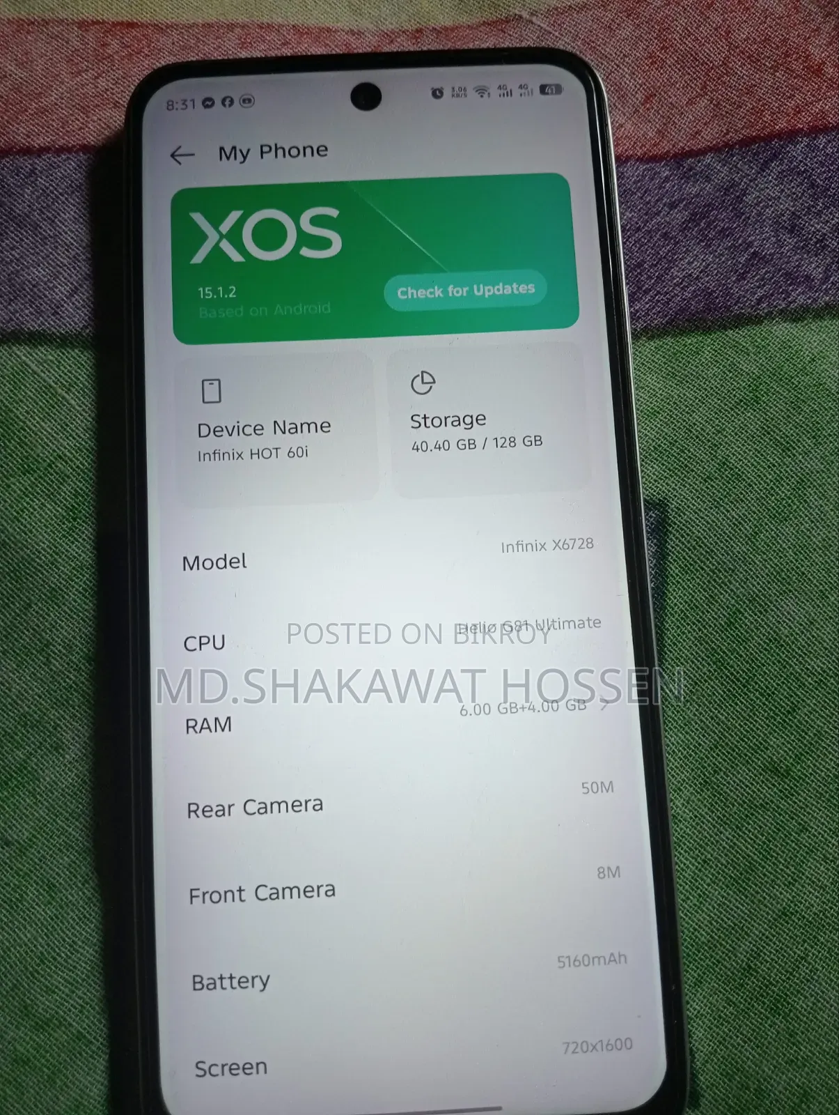 Infinix Hot 60i 128 GB Silver