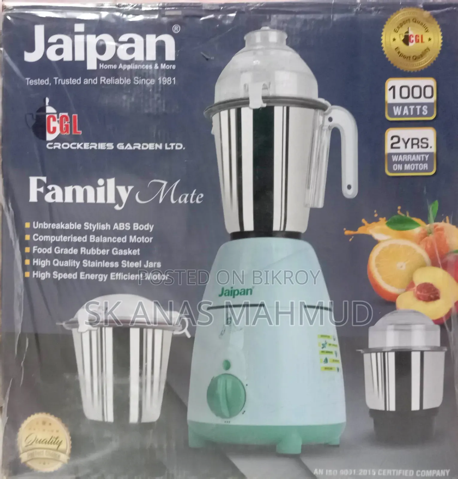Jaipan Family Mate 1000W Mixer Grinder – Mixer Grinder for Sale