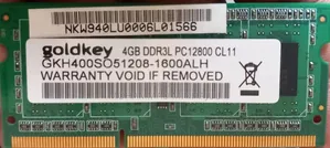 Goldkey 4GB RAM DDR3 Laptop RAM PC12800 CL11 GKH400SO51208-1600ALH