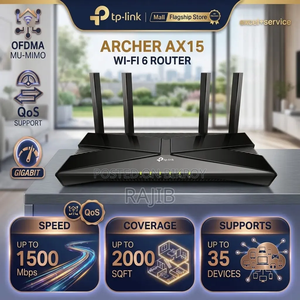 TP-Link Archer AX15 Wi-Fi 6 Wireless Dual Band Gigabit Router OFDMA