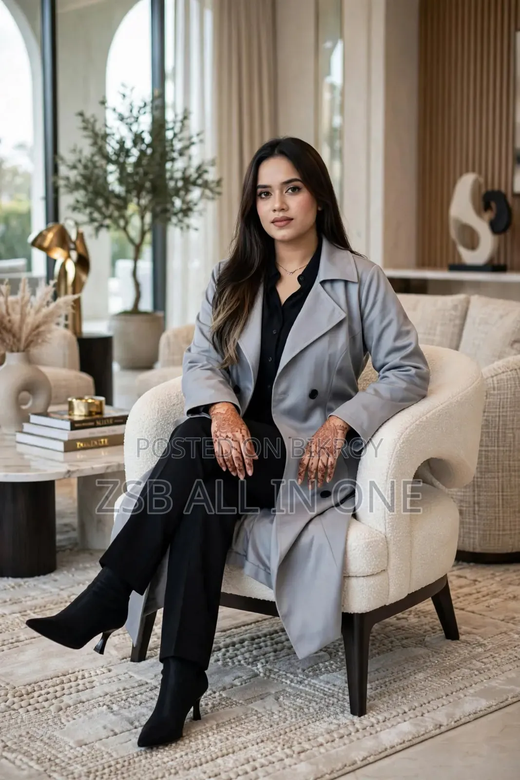 স্টাইলিশ লেডিস ওভারকোট (বাটন সিস্টেম)