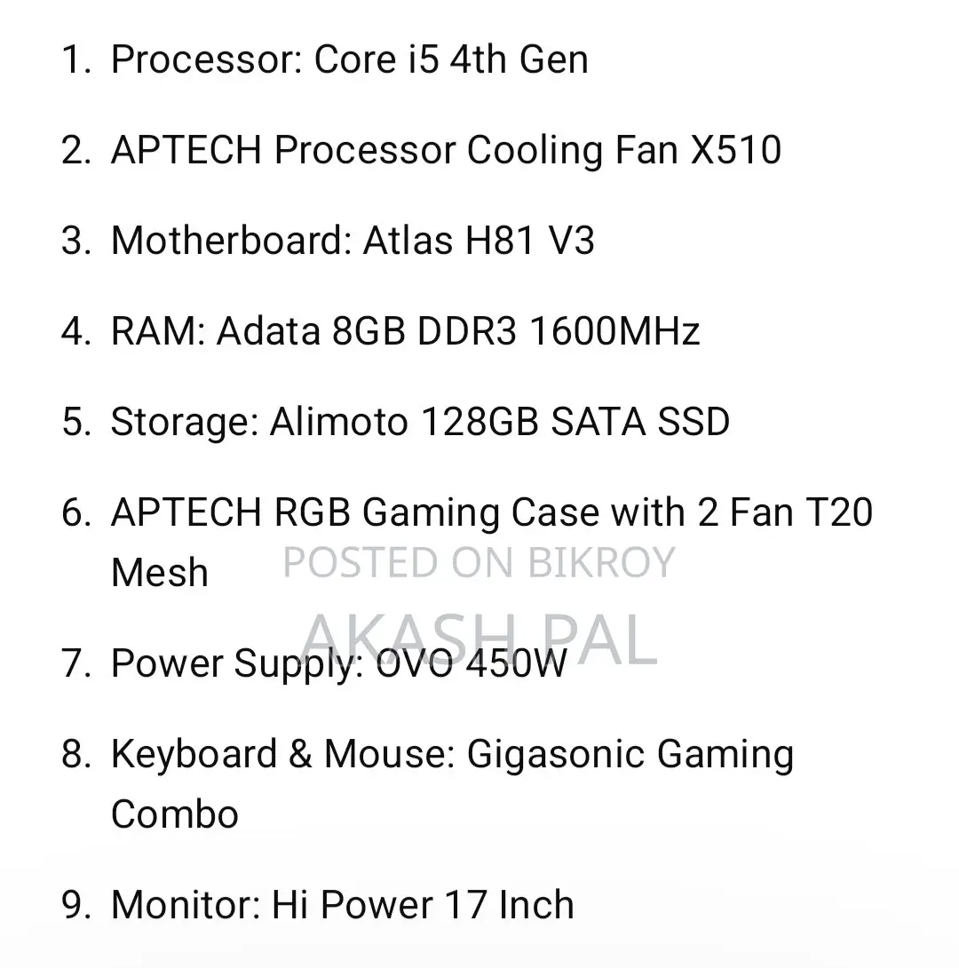 Desktop Computer 8GB Intel Core i5 SSD 128GB