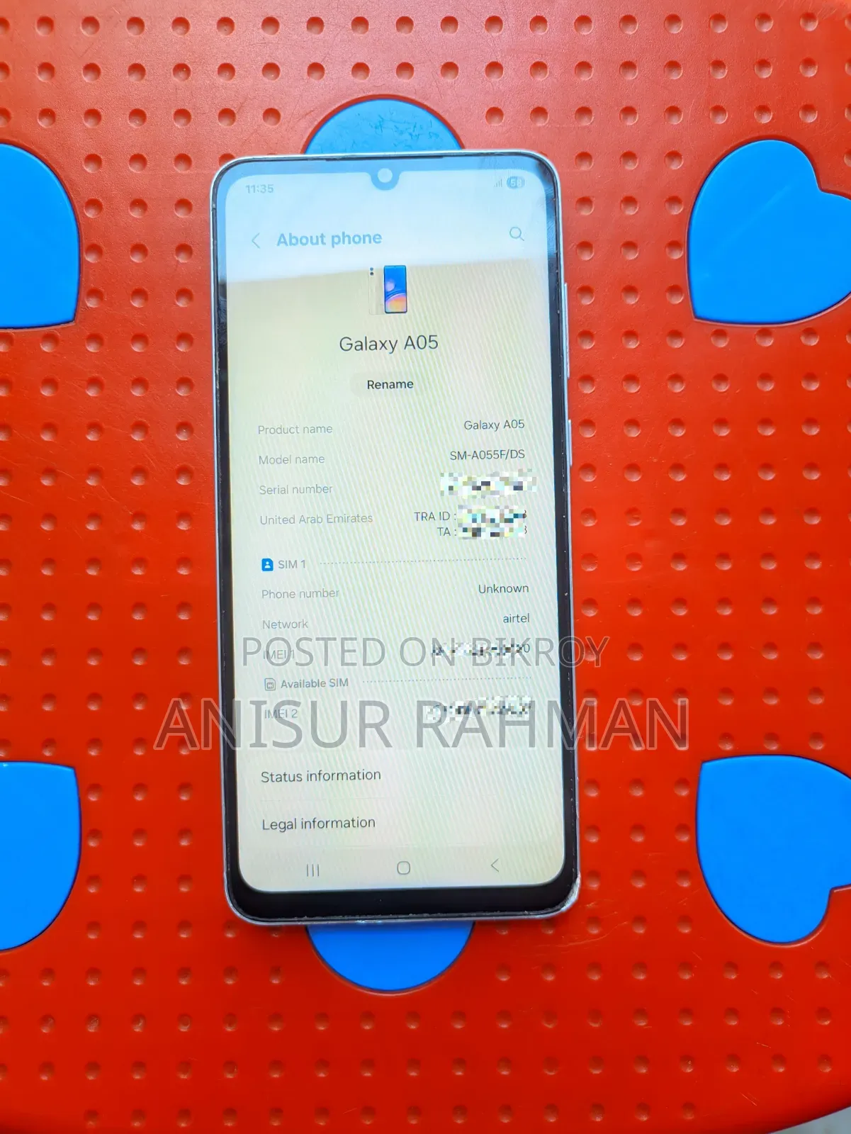 স্যামসাং গ্যালাক্সি এ০৫ ৬৪ জিবি গ্রে