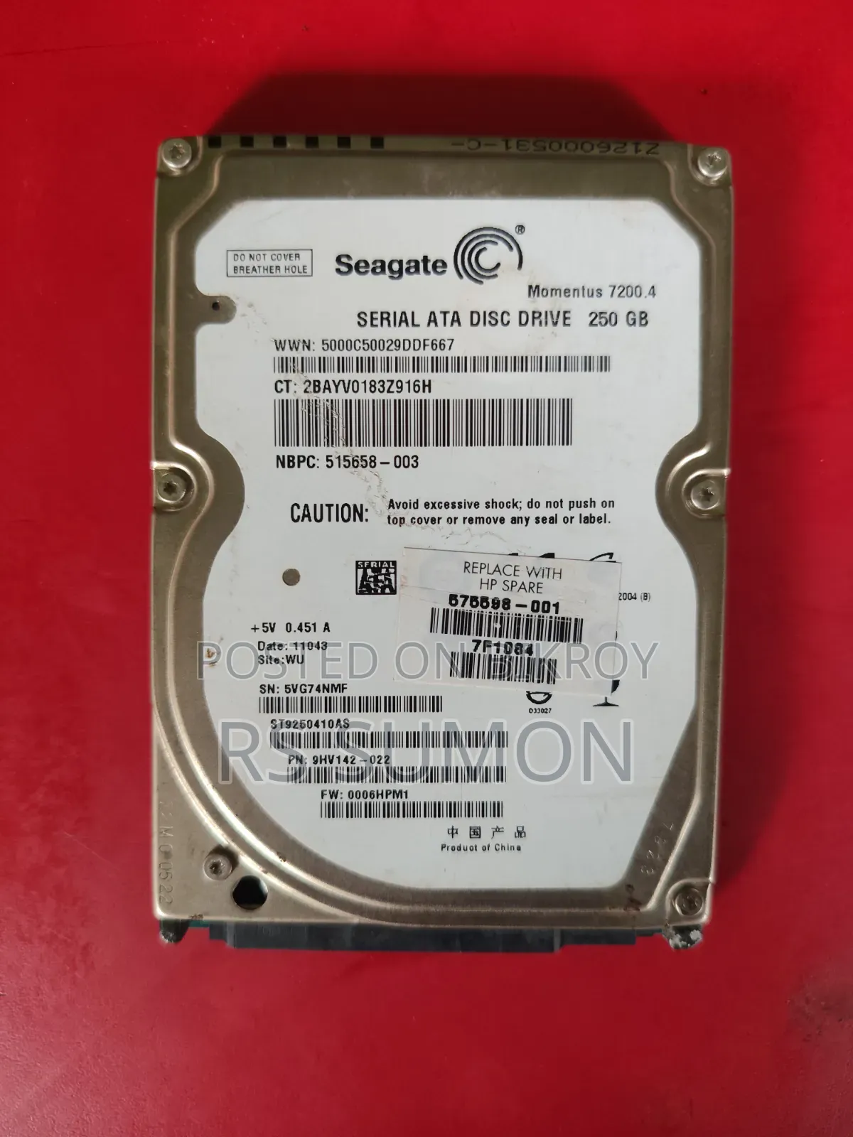 250 GB Hard Disk Drives