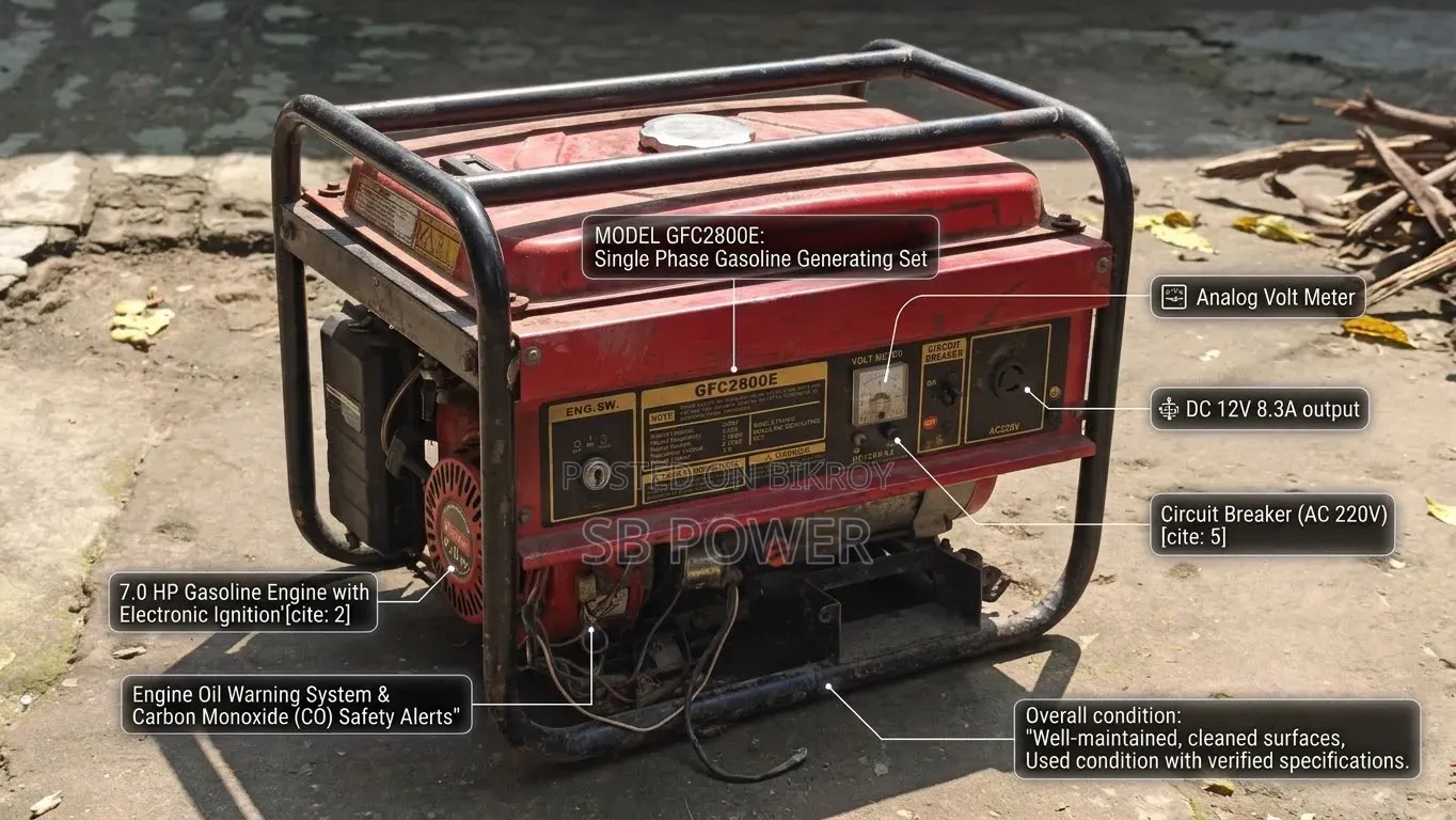 GFC2800E 2.3KW Generator - Heavy Duty 7.0HP Petrol Generator