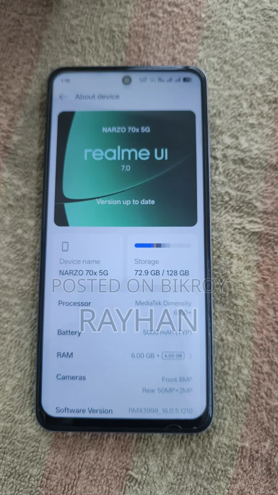 Realme Narzo 70x 128 GB Purple