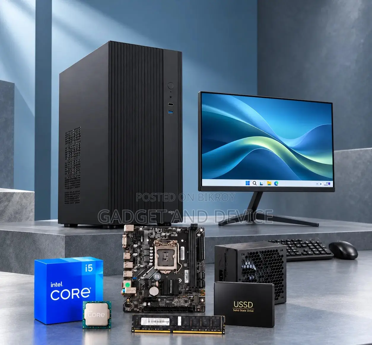 New Desktop Computer 8GB Intel Core i3 HDD+SSD 500GB