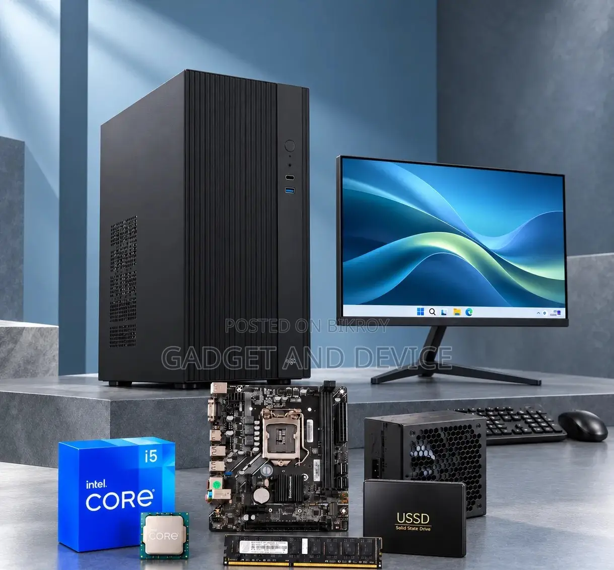 New Desktop Computer 8GB Intel Core i3 HDD+SSD 500GB
