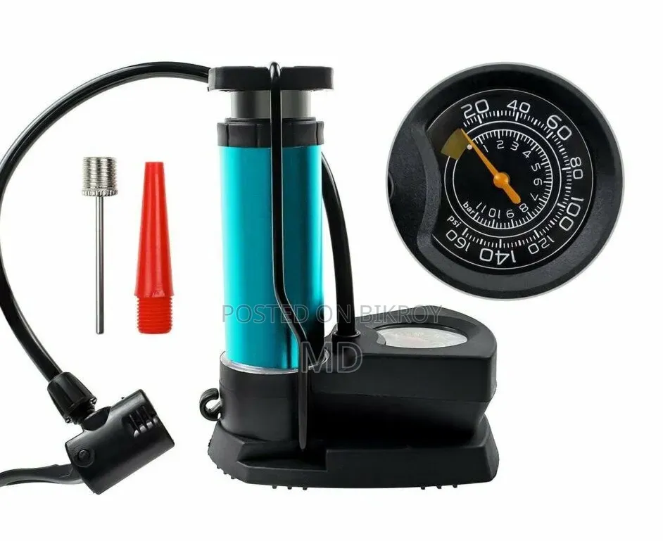 Mini Portable Bike, Bicycle Tire Hand Foot Activated Floor Pump