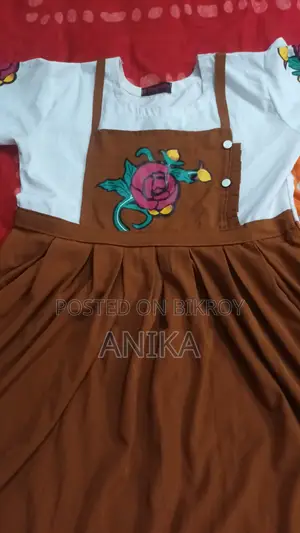 Stylish Brown Floral Pinafore Dress for Women