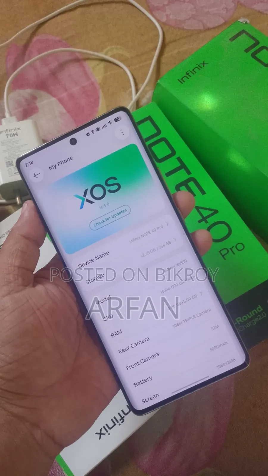 Infinix Note 40 Pro 256 GB Gold