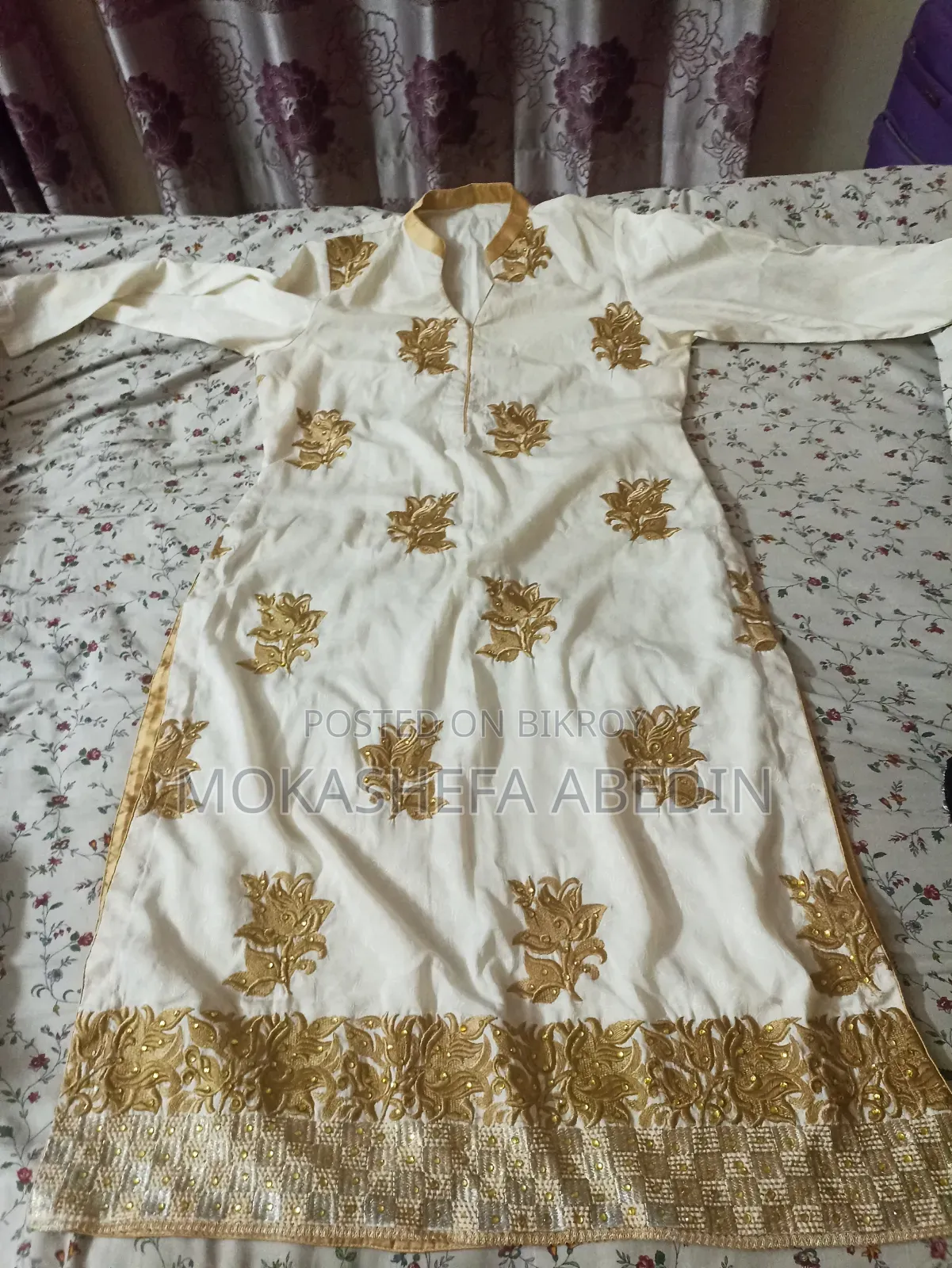 White and Golden Kameez