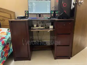 3.5/2 Feet মেহগনী কাঠের কম্পিউটার/স্টাডি ডেস্ক