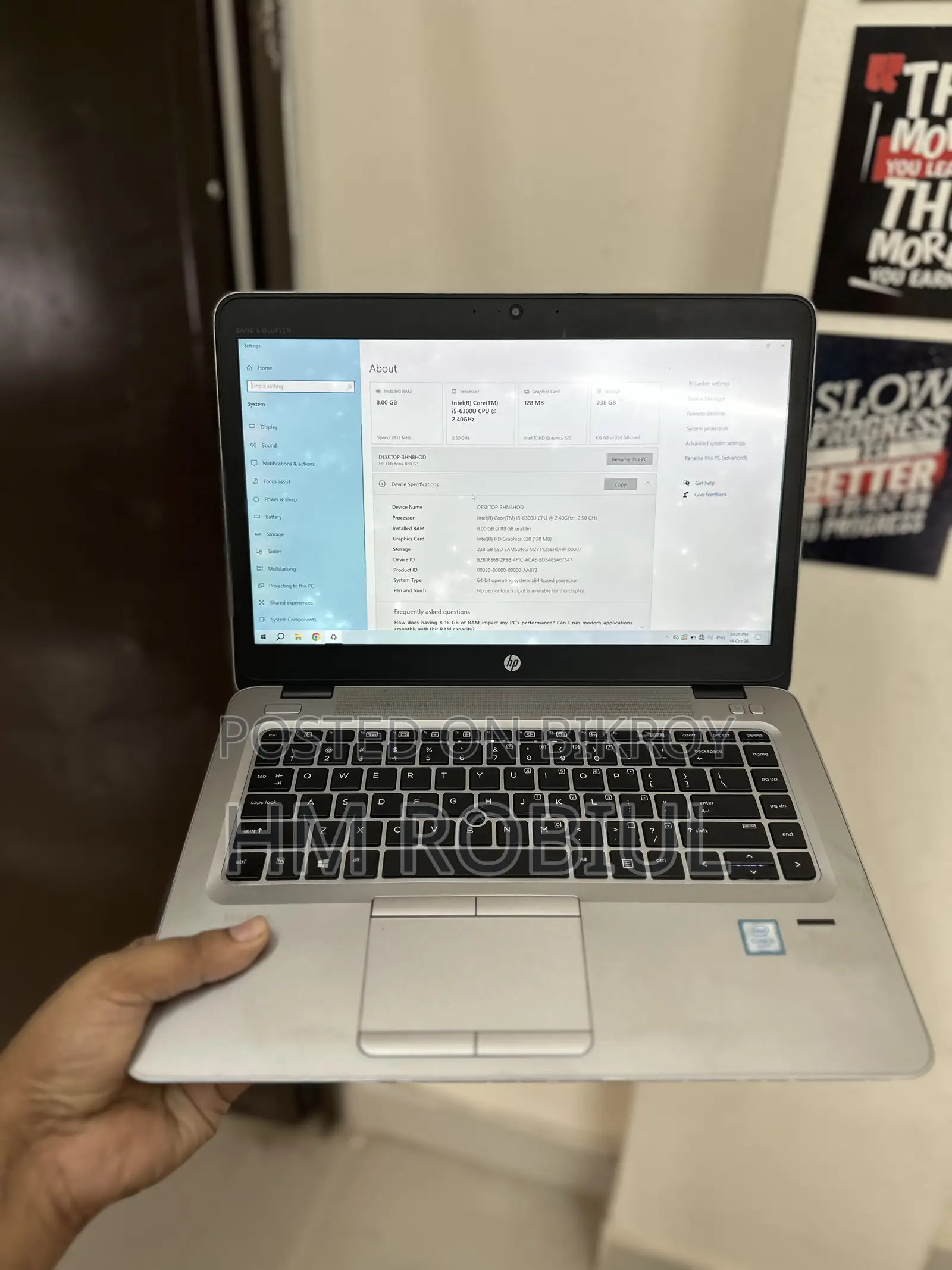 Laptop HP EliteBook 840 G3 8GB Intel Core i5 SSD 256GB