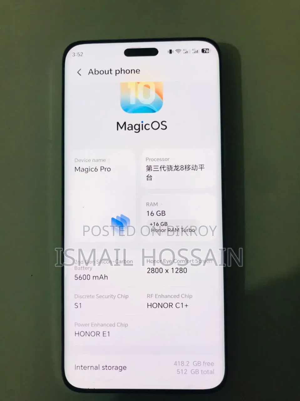 Honor Magic6 Pro 512 GB White