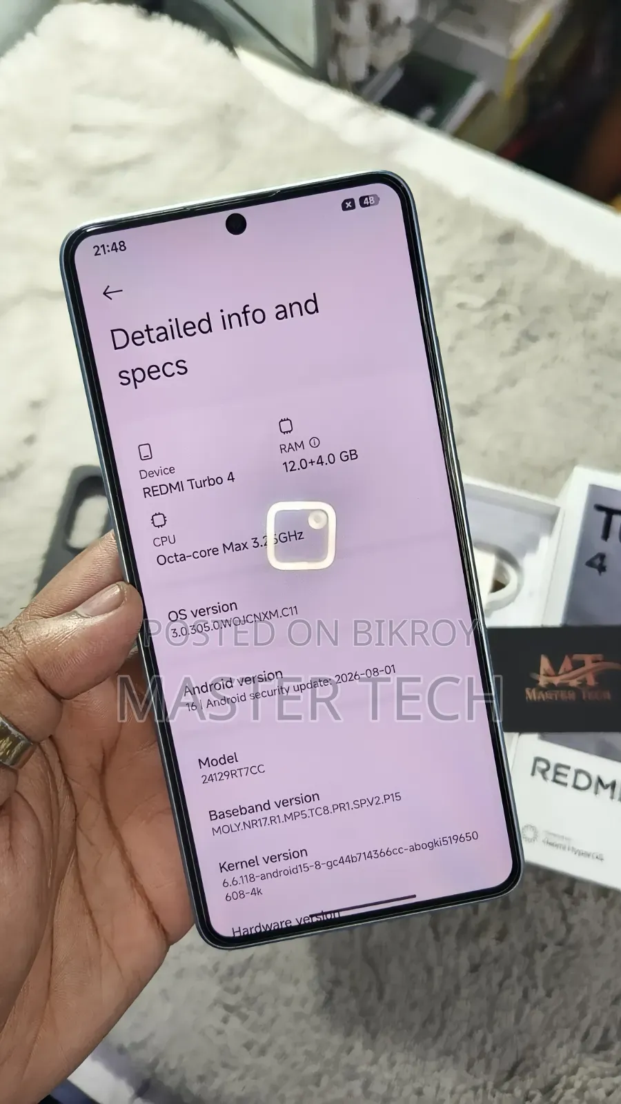 শাওমি রেডমি টার্বো ৪ ২৫৬ জিবি সাদা