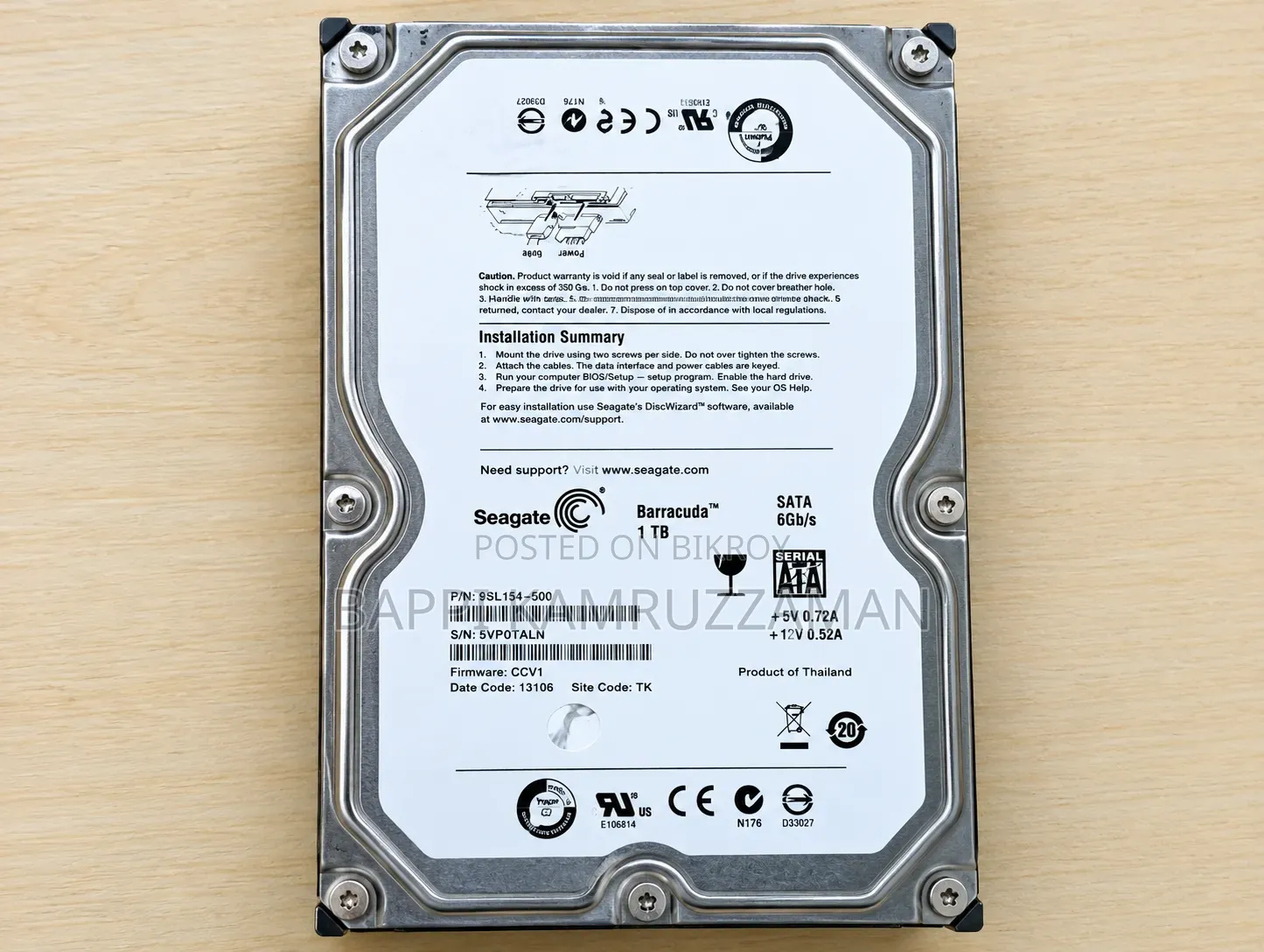 Seagate 1tb Internal Hard Disk Drive!