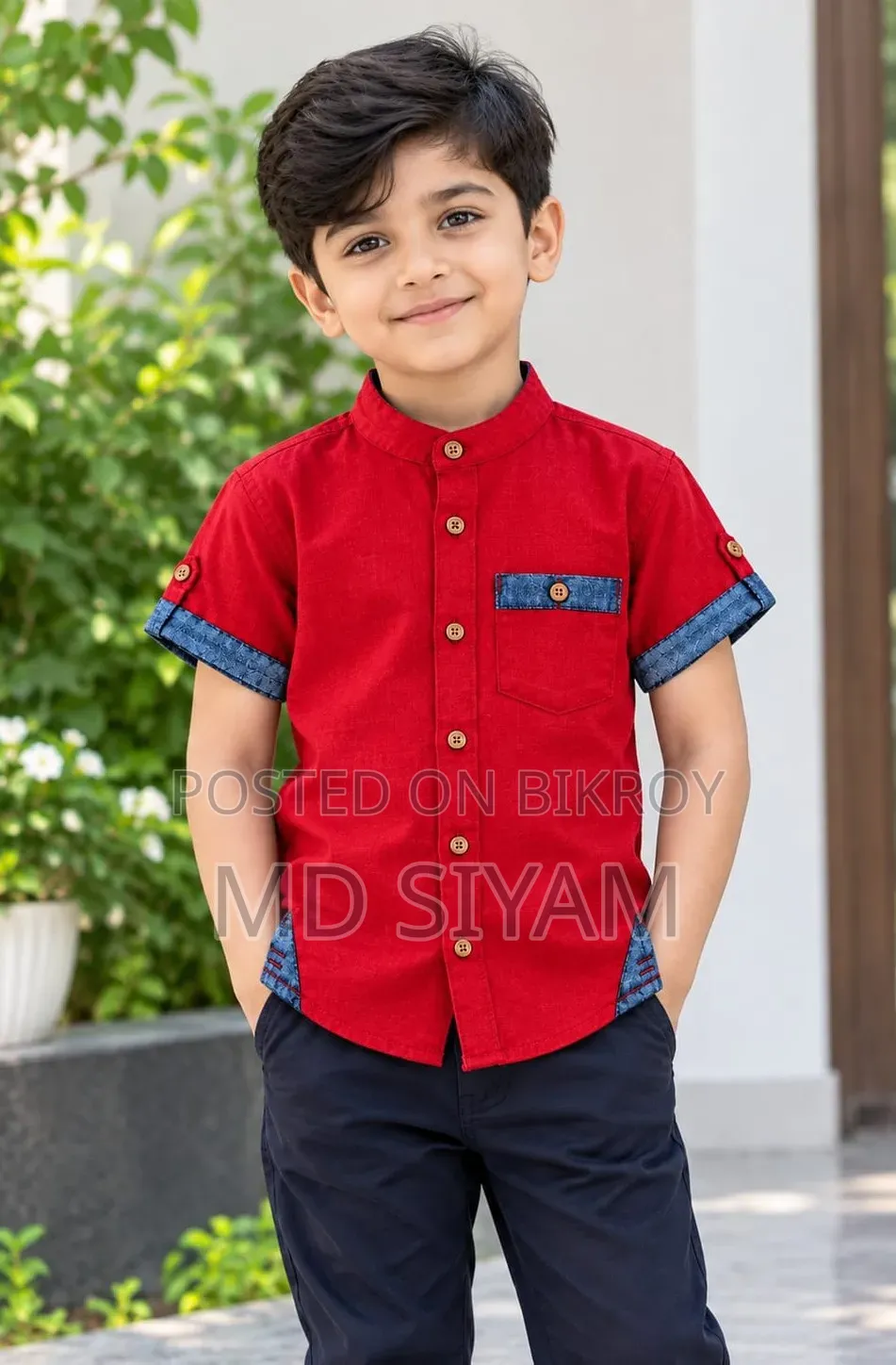 Boys Half Sleeve Cotton Shirt
