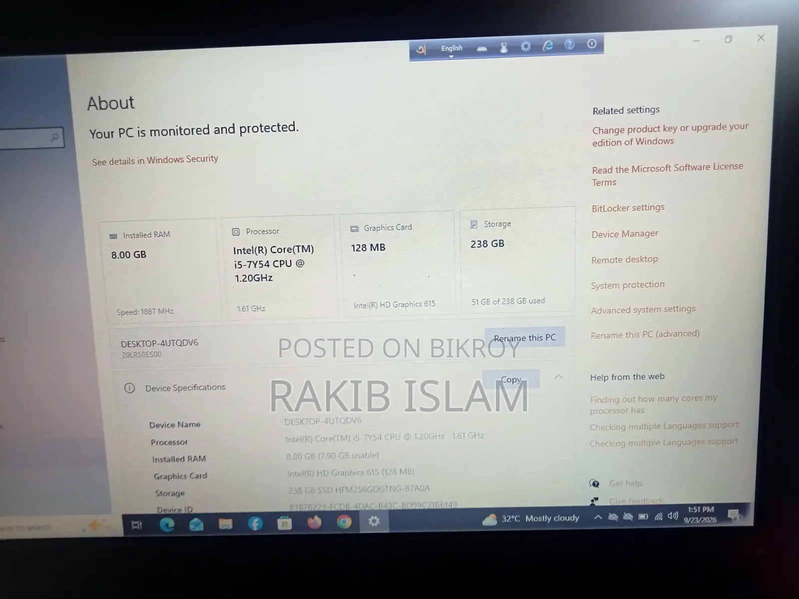 Laptop Lenovo ThinkPad 11e 8GB Intel Core i5 SSD 256GB