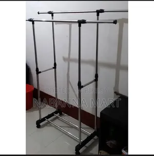 ডাবল পোল ক্লথ র‍্যাক - স্টেইনলেস স্টিল
