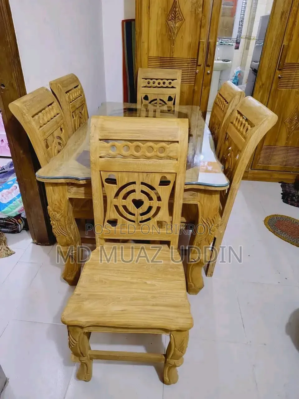 চিটাগাং সেগুন কাঠের ডাইনিং টেবিল