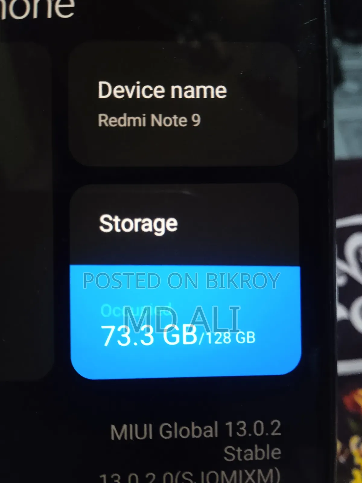 Xiaomi Redmi Note 9 128 GB Black