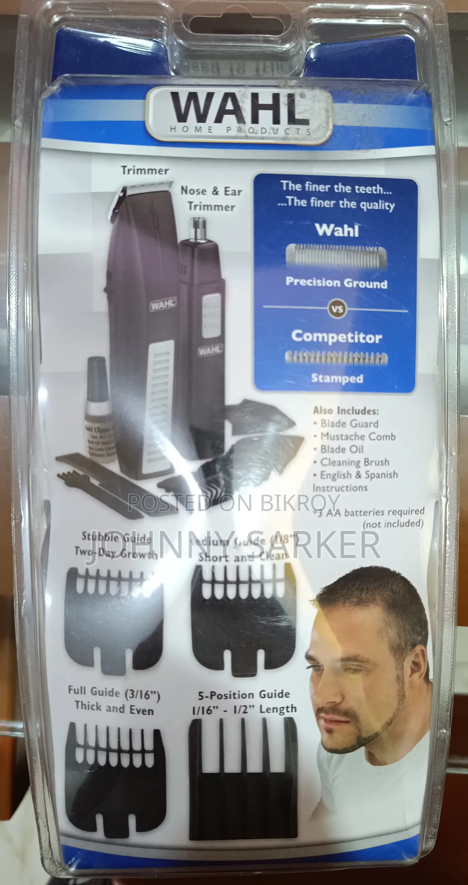 WAHL Nose Ear Body Beard Hair Battery Precision Blade Trimmer