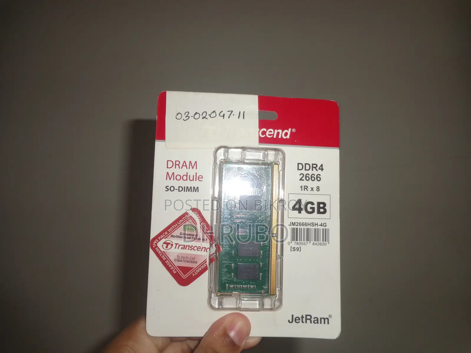 Transcend 4GB DDR4 2666MHz Laptop RAM (Sealed / Lifetime Warranty)