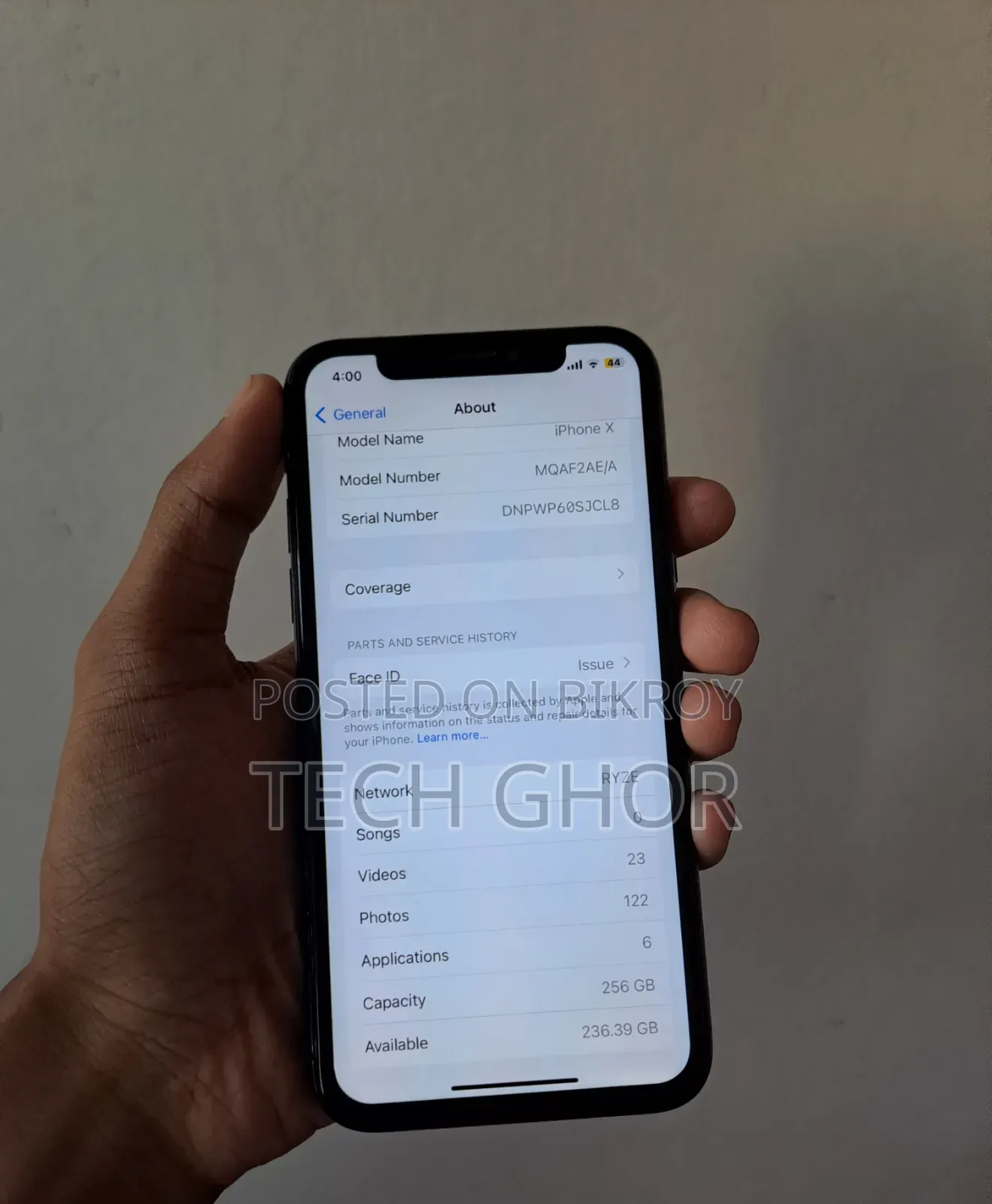 অ্যাপল আইফোন এক্স ২৫৬ জিবি গ্রে