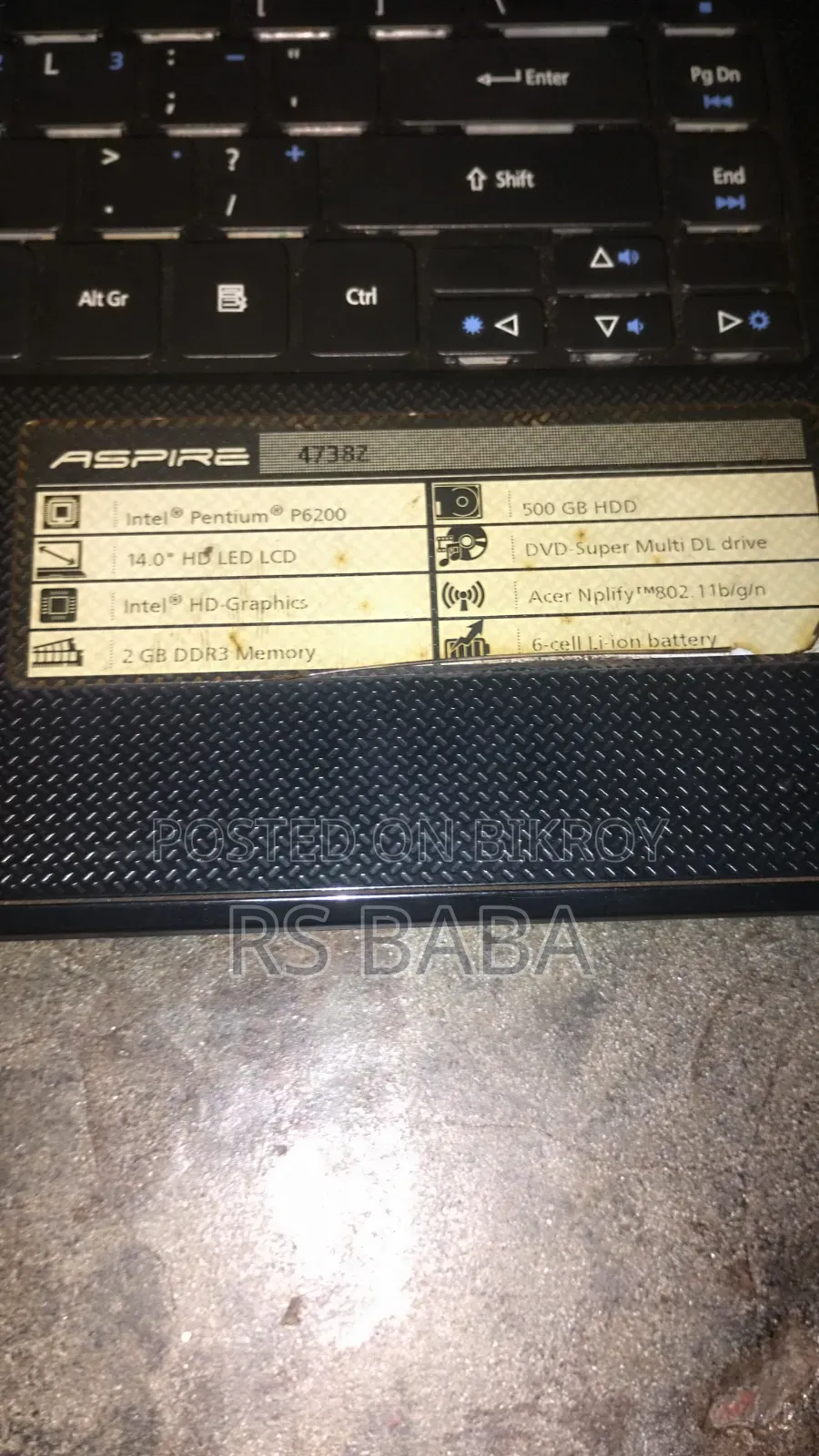 Laptop Acer Aspire 4738Z 4GB Intel Celeron HDD 500GB