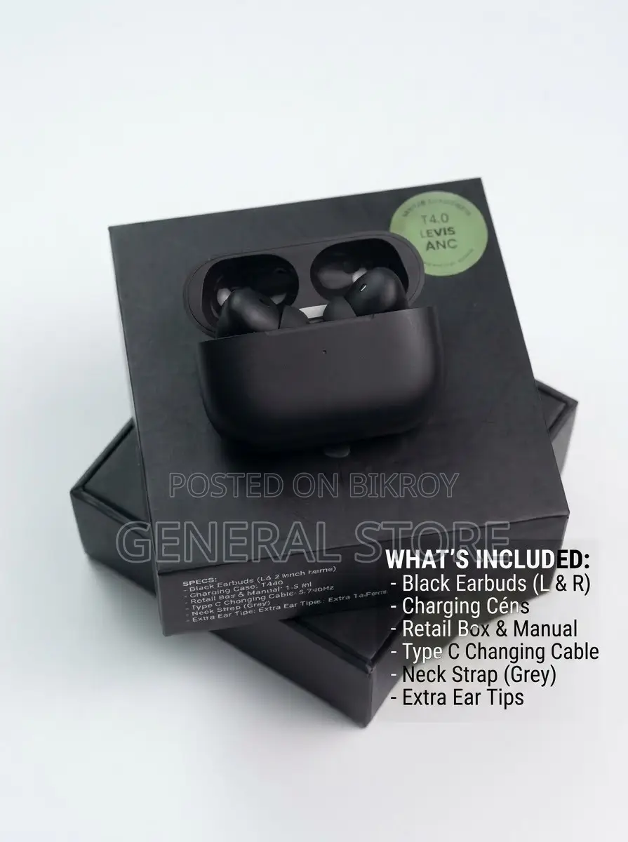 AirPods Pro H2 ANC Wireless Earbuds-Black Edition | Brand New Premium