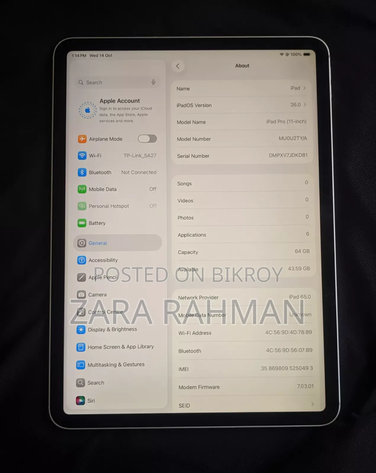 অ্যাপল আইপ্যাড প্রো ১১ (২০১৮) ৬৪ জিবি গ্রে