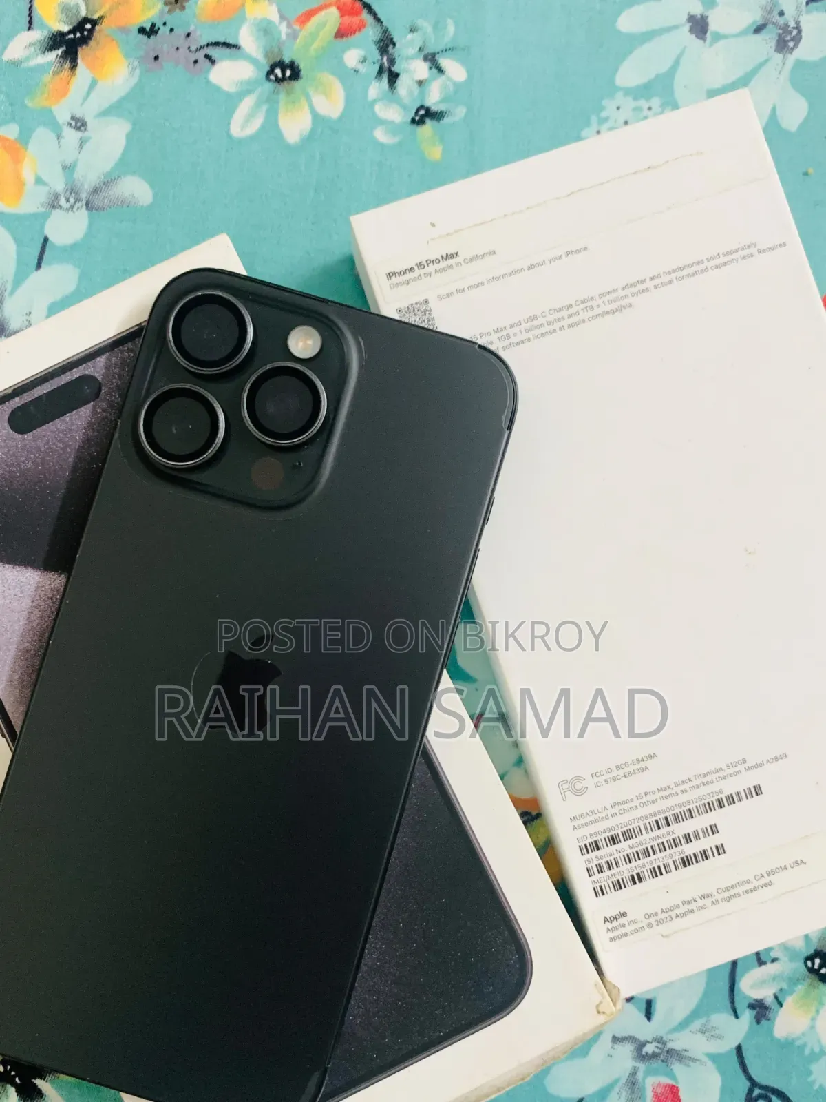 Apple iPhone 15 Pro Max 512 জিবি ব্ল্যাক