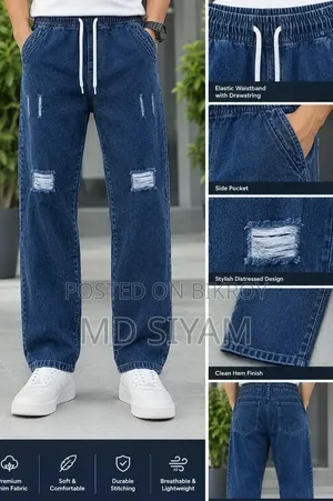 Stylish Semi Baggy Cargo Denim Pant