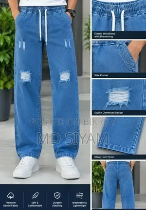 Stylish Semi Baggy Cargo Denim Pant