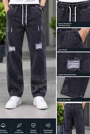 Stylish Semi Baggy Cargo Denim Pant